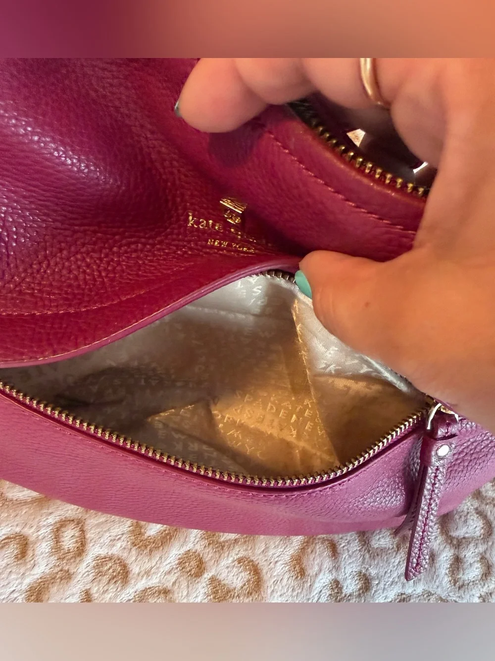 Kate Spade Hot Pink Pebbled Leather Crossbody Bag Women’s